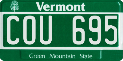 VT license plate COU695