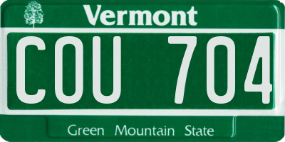 VT license plate COU704