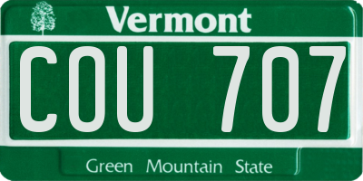 VT license plate COU707