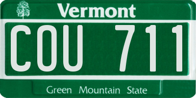 VT license plate COU711