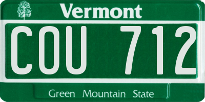 VT license plate COU712