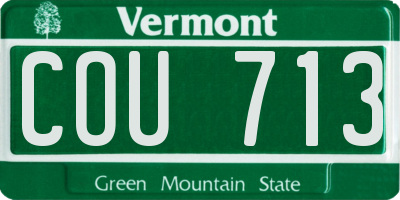 VT license plate COU713