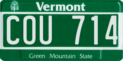 VT license plate COU714