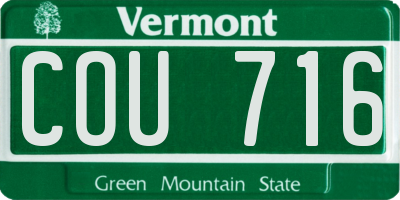 VT license plate COU716