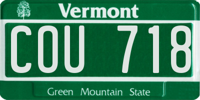 VT license plate COU718