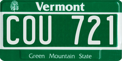 VT license plate COU721
