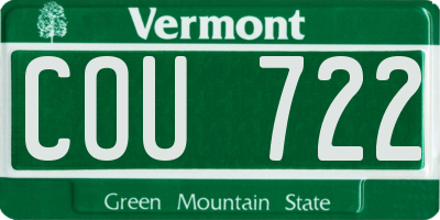 VT license plate COU722