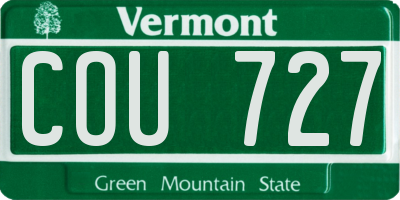 VT license plate COU727