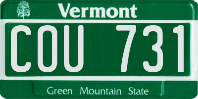 VT license plate COU731
