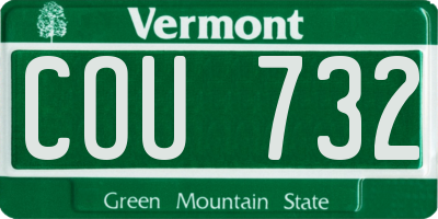 VT license plate COU732