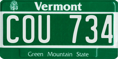 VT license plate COU734