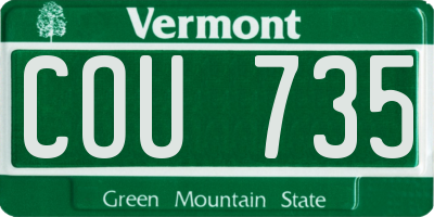 VT license plate COU735
