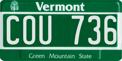 VT license plate COU736