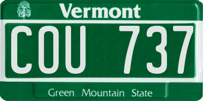 VT license plate COU737