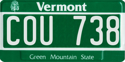 VT license plate COU738