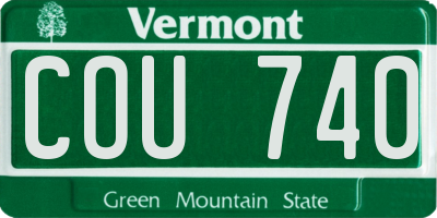 VT license plate COU740