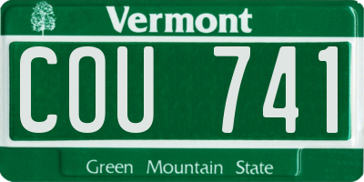 VT license plate COU741
