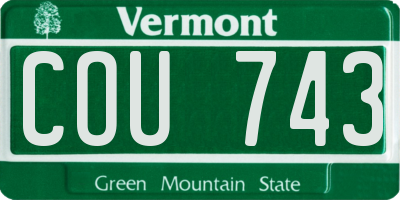 VT license plate COU743