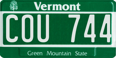 VT license plate COU744