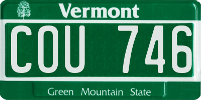 VT license plate COU746