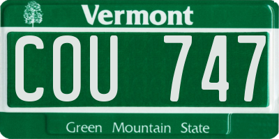 VT license plate COU747