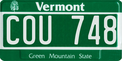 VT license plate COU748