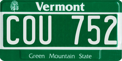 VT license plate COU752