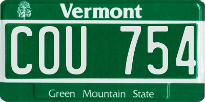VT license plate COU754