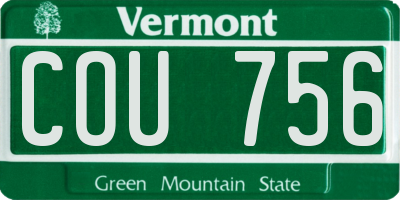 VT license plate COU756