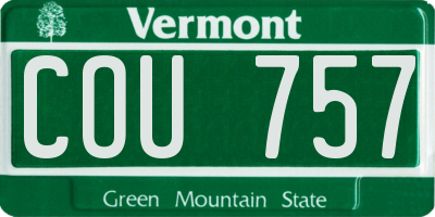 VT license plate COU757