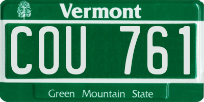 VT license plate COU761