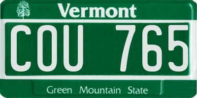 VT license plate COU765
