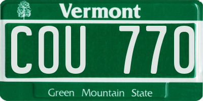 VT license plate COU770