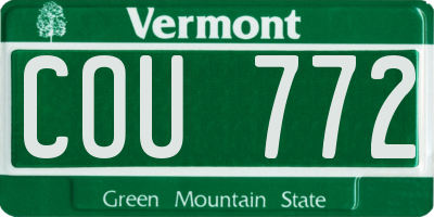 VT license plate COU772