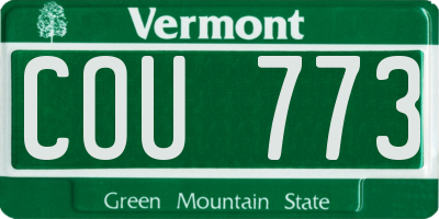 VT license plate COU773