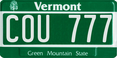 VT license plate COU777