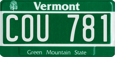 VT license plate COU781