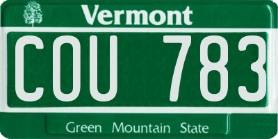 VT license plate COU783