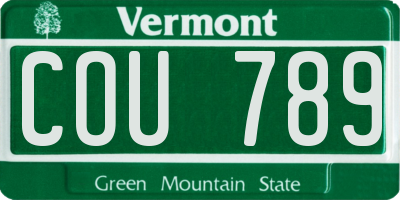 VT license plate COU789