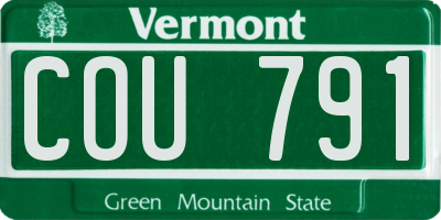 VT license plate COU791