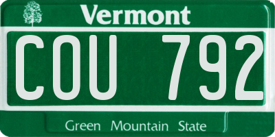 VT license plate COU792