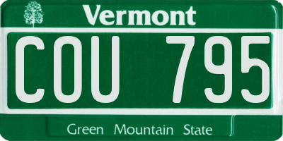 VT license plate COU795