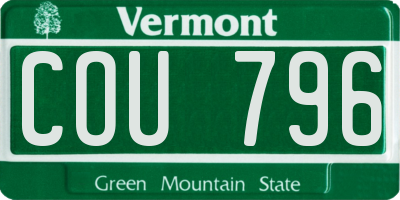 VT license plate COU796