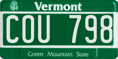 VT license plate COU798