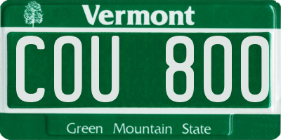 VT license plate COU800