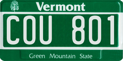VT license plate COU801
