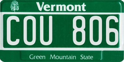 VT license plate COU806