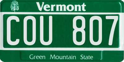 VT license plate COU807
