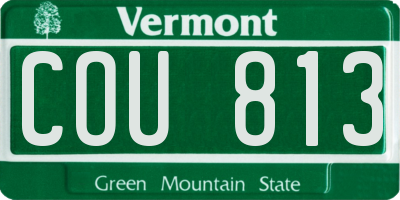VT license plate COU813