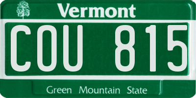 VT license plate COU815
